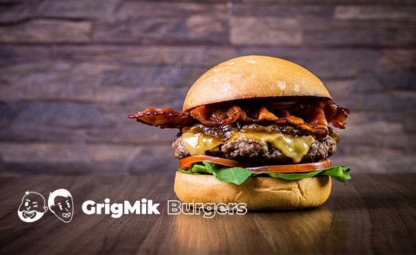 Скидка на Скидка 50% на все меню кухни, домашний лимонад, кофе и чай в бургерной GrigMik Burgers