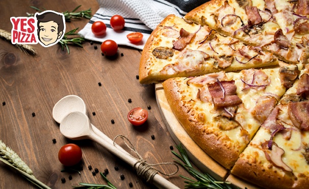 Скидка на Бесплатная доставка пиццы от службы доставки Yes Pizza. Скидка 50%