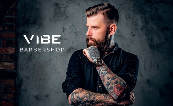 Скидка на Оформление бороды и мужская модельная стрижка в барбершопе Vibe. Скидка 50%