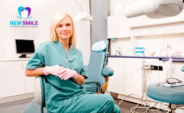 Скидка на Лечение кариеса, УЗ-чистка зубов с Air Flow, установка имплантата, винира, коронки, металлопластмассового протеза или брекет-системы в стоматологической клинике New Smile. Скидка до 60%