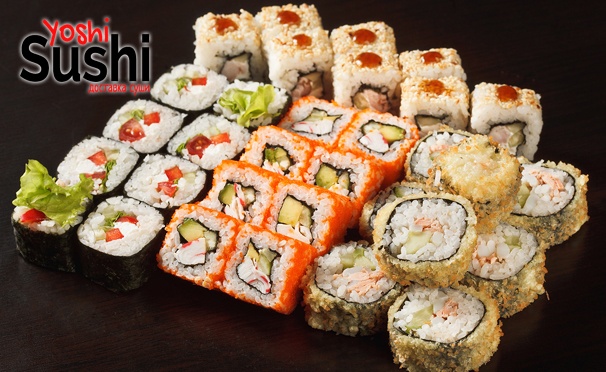Скидка на Доставка сетов для двоих или большой компании от ресторана Yoshi Sushi со скидкой 50%