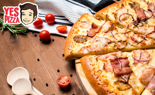 Скидка на Пицца с доставкой в сети ресторанов Yes Pizza: с грибами, сыром, пепперони и не только. Скидка 50%