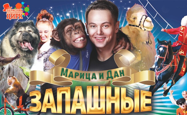 Скидка на Два билета по цене одного на представление «Цирк династии Запашных» в Пермском цирке со скидкой 50%