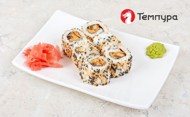 Скидка на Скидка 40% на любые блюда от службы доставки суши-бара «Темпура»