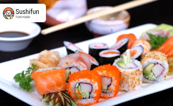 Скидка на Скидка 50% на все суши и роллы в ресторане доставки Sushifun