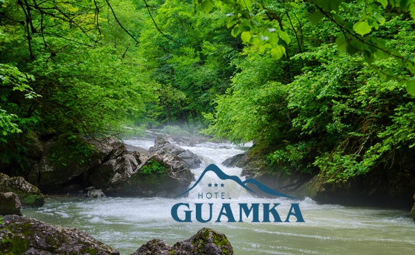 Скидка на Отпуск в Гуамском ущелье для двоих или четверых в отеле Guamka: завтраки, автостоянка, мангал, Wi-Fi. Скидка 50%