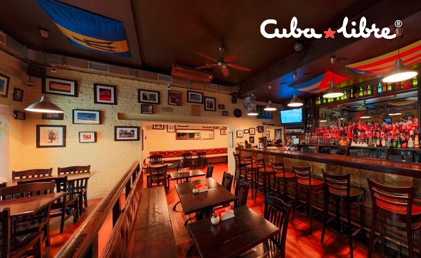 Скидка на Отдых в кафе-баре Cuba Libre: любые напитки и блюда из меню кухни. Скидка до 50%