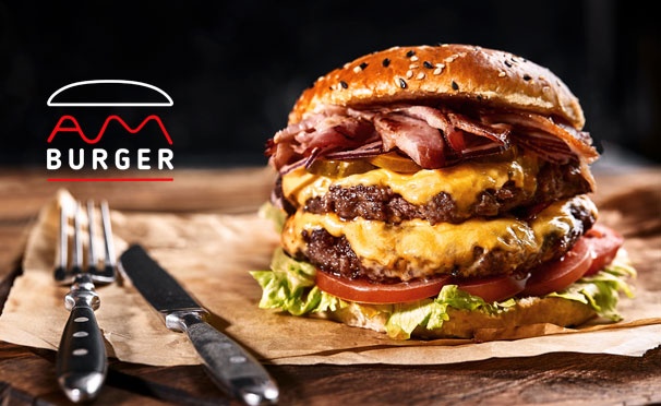 Скидка на Скидка 30% на всё меню + скидка 50% на любые напитки в бургерной Аm Burger