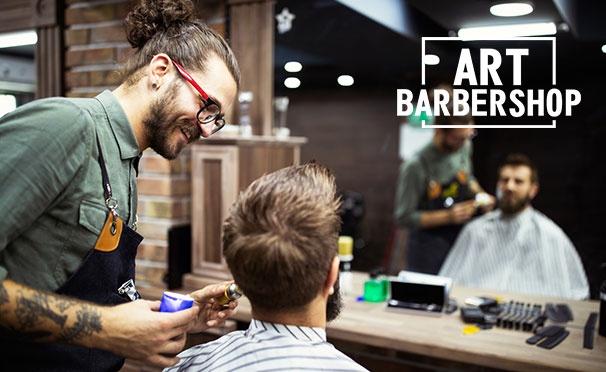 Скидка на Мужская стрижка на выбор и моделирование бороды в барбершопе ART Barbershop со скидкой 50%
