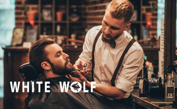 Скидка на Скидка до 56% на классическую и стрижку машинкой, оформление и бритье бороды, комплекс «Отец и сын» в барбершопе White Wolf на «Войковской»