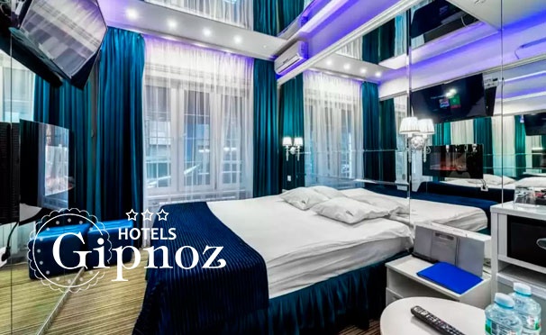 Скидка на Скидка 10% на проживание для двоих в сети отелей Gipnoz: зеркальные номера со стильным интерьером, большой двуспальной кроватью, камином, ванной-джакузи и не только!