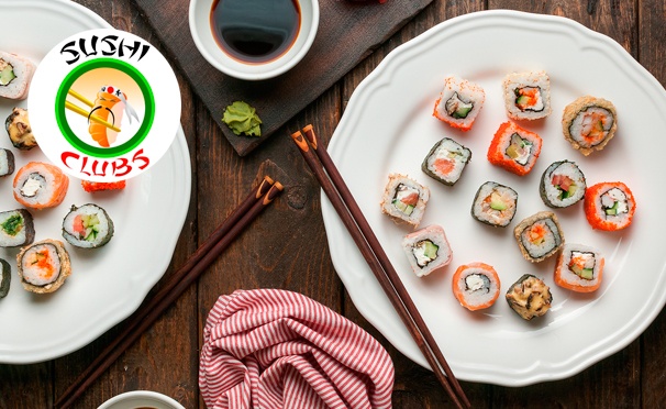 Скидка на Наборы роллов от ресторана доставки паназиатской кухни Sushi-Clubs: классические, сложные, запеченные. Скидка до 64%
