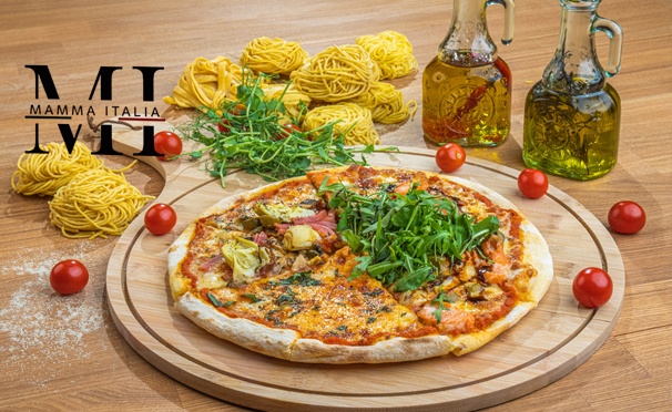 Скидка на Любые блюда из меню и напитки в кафе Mamma Italia на ВДНХ: горячее, паста, пицца, салаты и не только. Скидка 50%