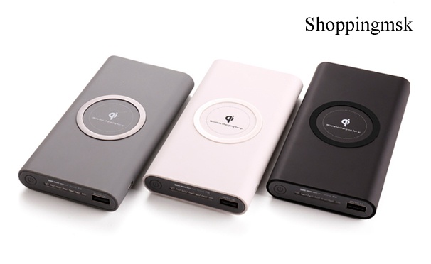 Скидка на 1 или 2 внешних аккумулятора с беспроводной зарядкой Power Bank Qi Compatible от интернет-магазина Shoppingmsk. Скидка 74%
